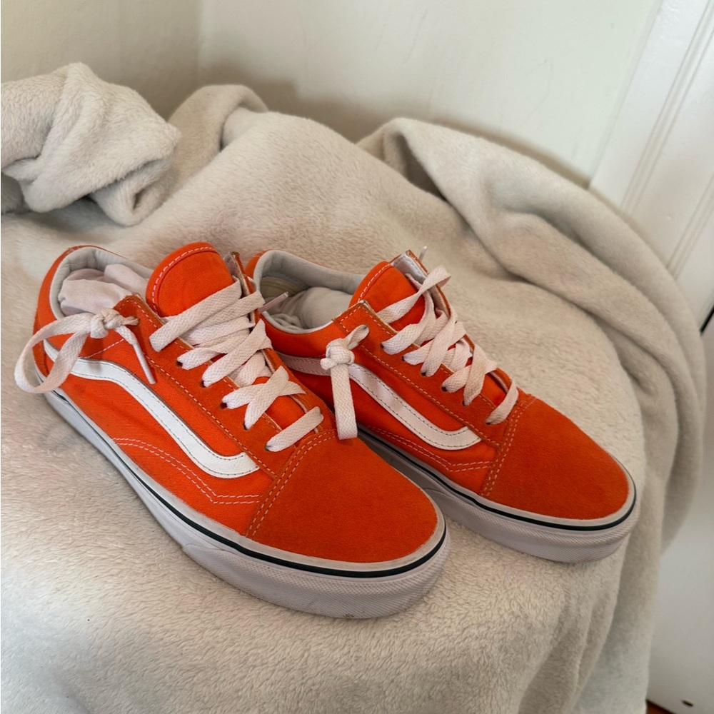Vans Classic Orange and White Sneakers